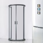 Przyścienna kabina prysznicowa STYLIO 100x80, transparent, CZARNE PROFILE