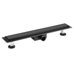 Balneo Duplex Next Black Odpływ liniowy 60 cm czarny dwustronny ze stali nierdzewnej szczotkowanej z niskim syfonem i głębokim osadnikiem