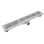 Balneo Decor Next Stripes Odpływ liniowy 80 cm z panelem dekoracyjnym ze stali nierdzewnej szczotkowanej z niskim syfonem i głębokim osadnikiem