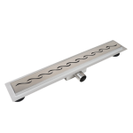 Balneo Decor Next Wave Odpływ liniowy 60 cm z panelem dekoracyjnym ze stali nierdzewnej szczotkowanej z niskim syfonem i głębokim osadnikiem