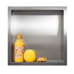 Balneo Wall Box One Inox Półka wnękowa z kołnierzem 30 x 30 x 10 cm ze stali nierdzewnej szczotkowanej