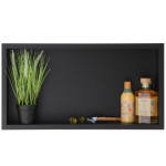 Balneo Wall Box One Black Półka wnękowa z kołnierzem 60 x 30 x 7 cm czarna ze stali nierdzewnej