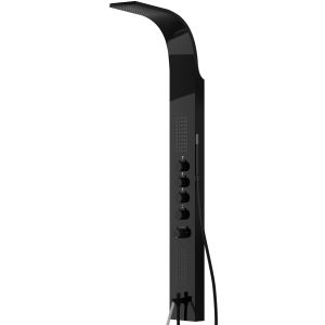 Panel prysznicowy Corsan Samsara S003 Termostat Czarna stal Wylewka