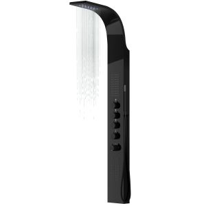 Panel prysznicowy Corsan Samsara S003 Termostat Czarna stal Deszczownica LED