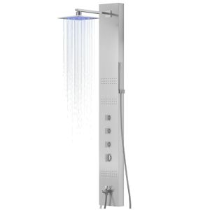 Panel prysznicowy Corsan NEO Mieszacz Stal Deszczownica LED Wylewka