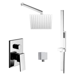 Prysznicowy zestaw podtynkowy Corsan CMZ002 chromowany z relingiem