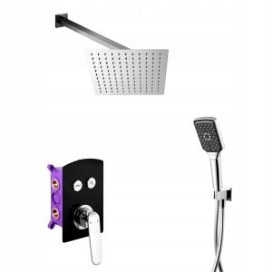 Prysznicowy zestaw podtynkowy Corsan CMZ046BL czarny