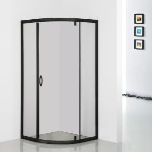 Kabina prysznicowa STYLIO 80x80 transparent, CZARNE PROFILE, jednoskrzydłowa 