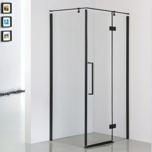 Nowoczesna kabina prysznicowa Sea Horse 120x90 Fresh Line PRAWA Czarne Profile