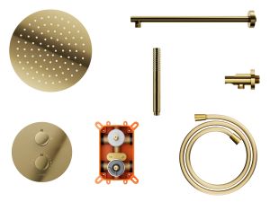 Prysznicowy zestaw podtynkowy Corsan Z03TGL złoty z termostatem