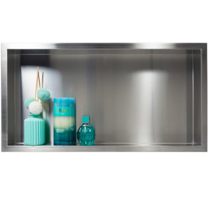 Balneo Wall Box One Inox Półka wnękowa z kołnierzem 60 x 30 x 7 cm ze stali nierdzewnej szczotkowanej