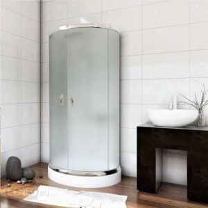 Przyścienna kabina prysznicowa STYLIO 100x80 mrożona EASY CLEAN + brodzik