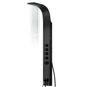 Panel prysznicowy Corsan Samsara S003 Mieszacz Czarna stal Wylewka Deszczownica LED