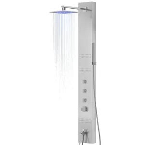 Panel prysznicowy Corsan Neo S060 Termostat Stal Deszczownica LED Wylewka