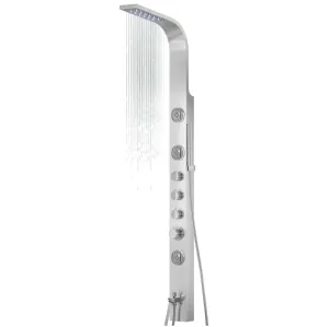 Panel prysznicowy Corsan SNAKE Mieszacz Stal Deszczownica LED Wylewka