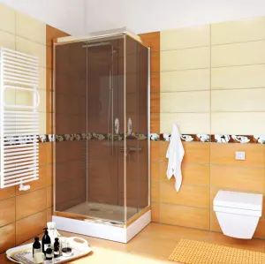 Kabina prysznicowa grafitowa 90x90 EASY CLEAN + Brodzik 4 cm 