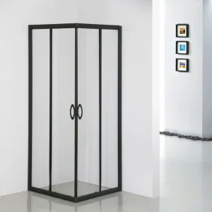 Kabina prysznicowa STYLIO 90x90 transparent CZARNE PROFILE 