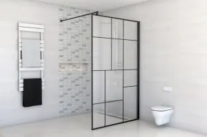 Kabina Prysznicowa CZARNE PROFILE TETRIS - Easy In 120 cm SEA HORSE BK251