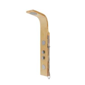 Panel prysznicowy Corsan Bali Chrom B231 Termostat Drewno bambusowe