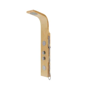 Panel prysznicowy Corsan Bali Chrom B231 Mieszacz Drewno bambusowe