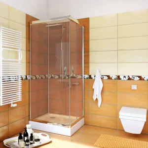 Kabina prysznicowa STYLIO 80x80 bezbarwna EASY CLEAN + brodzik kwadrat