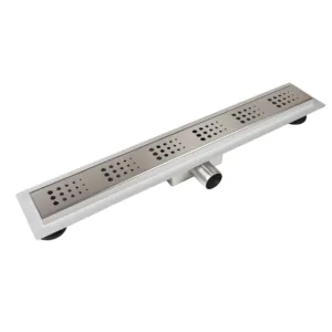 Balneo Decor Next Drops Odpływ liniowy 60 cm z panelem dekoracyjnym ze stali nierdzewnej szczotkowanej z niskim syfonem i głębokim osadnikiem