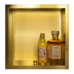 Balneo Wall Box One Gold Półka wnękowa z kołnierzem 30 x 30 x 7 cm złota ze stali nierdzewnej