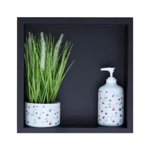 Balneo Wall Box One Black Półka wnękowa z kołnierzem 30 x 30 x 10 cm czarna ze stali nierdzewnej