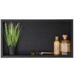 Balneo Wall Box One Black Półka wnękowa z kołnierzem 60 x 30 x 7 cm czarna ze stali nierdzewnej