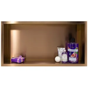 Balneo Wall Box One Copper Półka wnękowa z kołnierzem 60 x 30 x 7 cm miedziana ze stali nierdzewnej