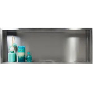 Balneo Wall Box One Inox Półka wnękowa z kołnierzem 90 x 30 x 7 cm ze stali nierdzewnej szczotkowanej