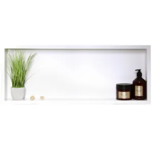 Balneo Wall Box One White Półka wnękowa z kołnierzem 90 x 30 x 7 cm biała ze stali nierdzewnej