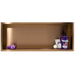 Balneo Wall Box One Copper Półka wnękowa z kołnierzem 90 x 30 x 7 cm miedziana ze stali nierdzewnej