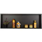 Balneo Wall Box One Black Półka wnękowa z kołnierzem 90 x 30 x 10 cm czarna ze stali nierdzewnej