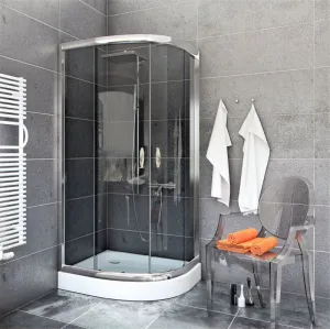 Kabina prysznicowa STYLIO 80x80 przyciemniana EASY CLEAN + brodzik